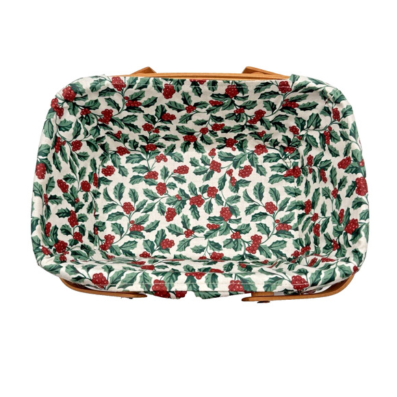Longaberger 1996 Holiday Cheer Basket Green Weave Lid Liner 2-Protectors 12 x 9" - Picture 6 of 11